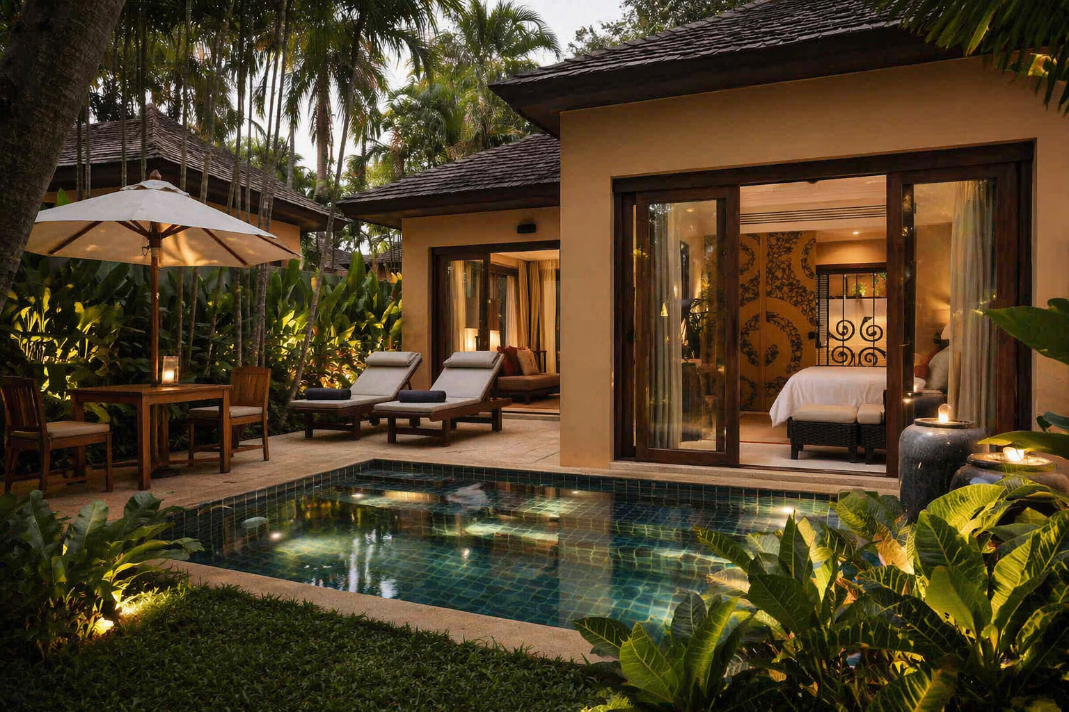 Luxus Resort, eigene Villa mit Pool